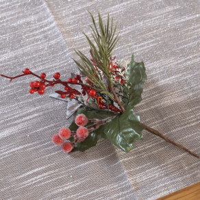 Karácsonyi deres műnövény dekoráció csillaggal, 25cm