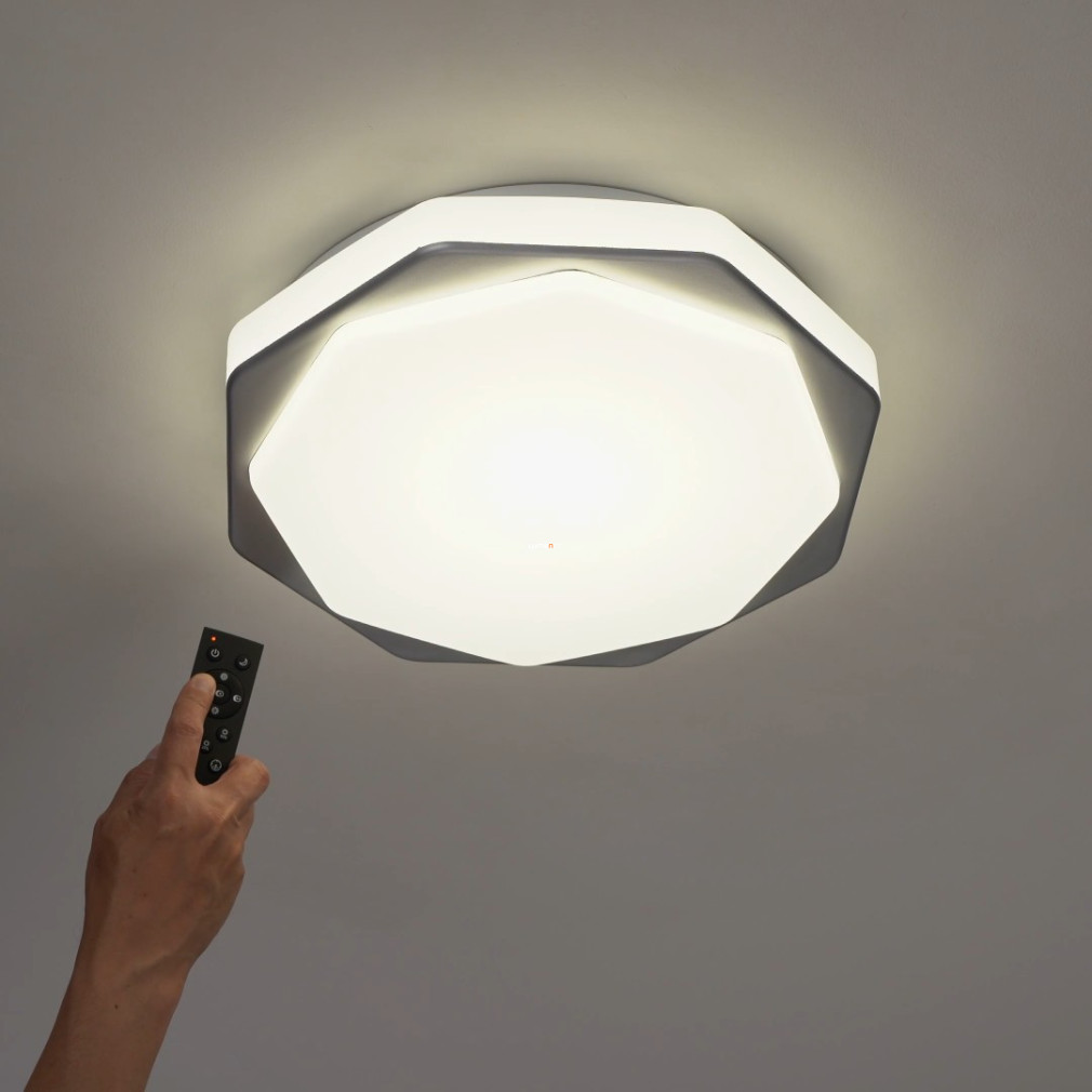 Szabályozható mennyezeti LED lámpa távirányítóval, hidegfehér-melegfehér, nyolcszögletű búrás (Dettora)
