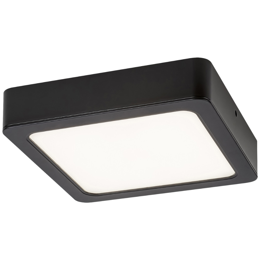 Szögletes mennyezeti LED lámpa, fekete, 12x12 cm (Shaun 2)