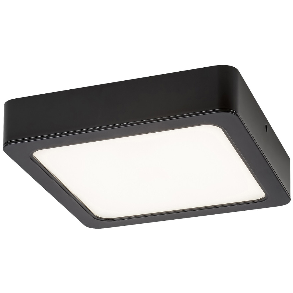 Szögletes mennyezeti LED lámpa, melegfehér fényű, 15W, fekete, fehér (Shaun 2)