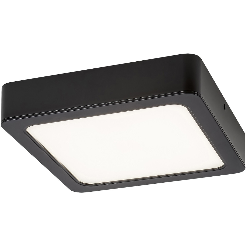 Fekete mennyezeti LED lámpa, melegfehér fényű, 24W, 22x22 cm (Shaun 2)