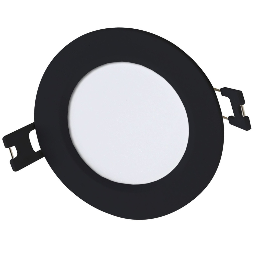 Süllyesztett mennyezeti LED panel, melegfehér fényű, 3W, fekete, 9 cm (Shaun 2)