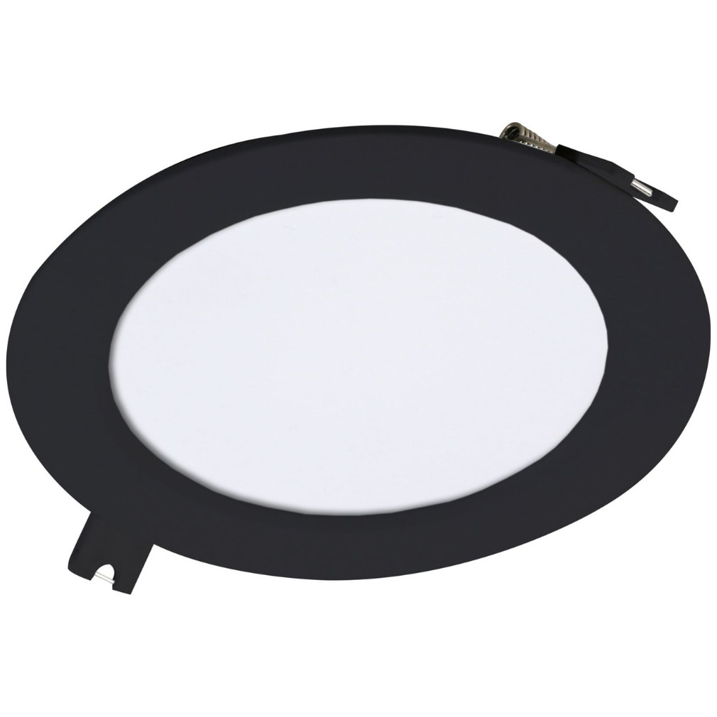 Süllyesztett mennyezeti LED panel, melegfehér fényű, 6W, fekete, 12 cm (Shaun 2)