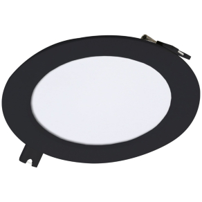   Süllyesztett mennyezeti LED panel, melegfehér fényű, 6W, fekete, 12 cm - Shaun 2 Rábalux 071225