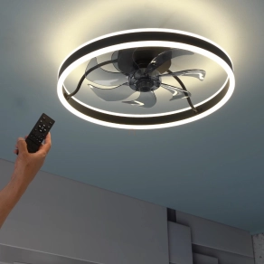   Távirányítóval szabályozható ventilátoros mennyezeti LED lámpa, 50 cm - Fanfy Rábalux 71337