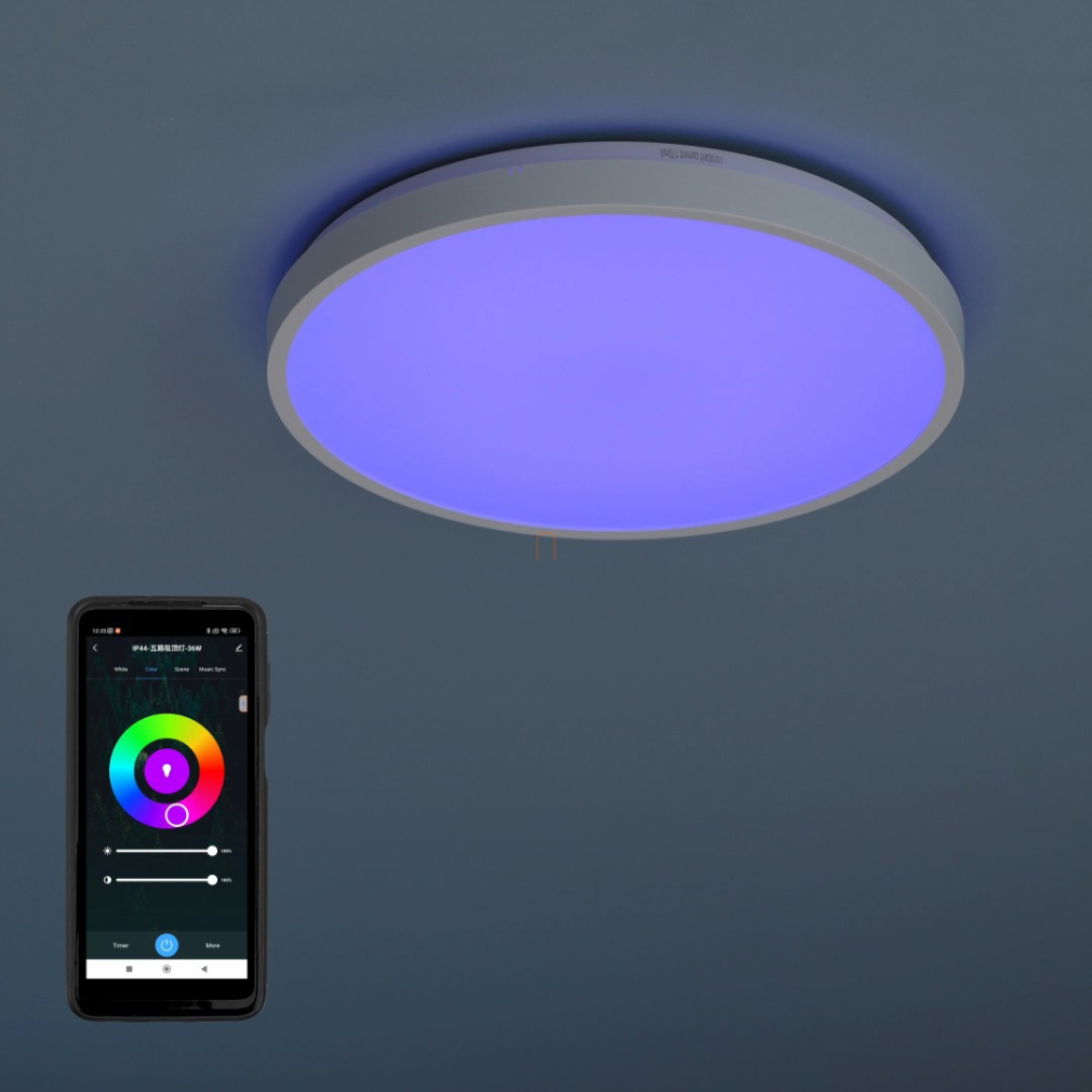 Szabályozható mennyezeti RGBW LED lámpa fehér színben, 42 cm - Alenzo Rábalux 71431