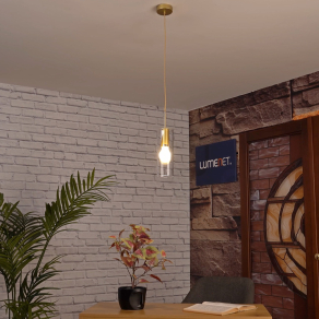   Üveg hengeres függesztett lámpa arany színben - Esta Rábalux 72050