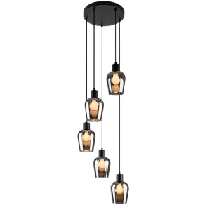   Füstszínű függesztett lámpa 5 foglalattal - Florian Rábalux 72272