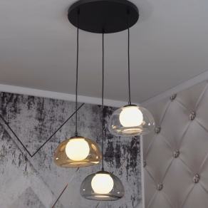   Függesztett trikolor üveg lámpa 3 foglalattal - Elowen Rábalux 72276