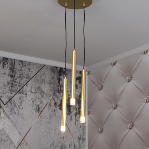   Minimál függesztett lámpa 3 foglalattal arany színben - Ramira Rábalux 72359