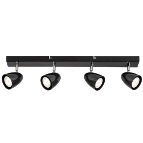   Fekete spot lámpa 4 foglalattal, fekete - Perico Rábalux 73021
