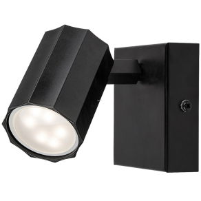   Matt fekete fali lámpa, mozgatható - Rogelio Rábalux 73023