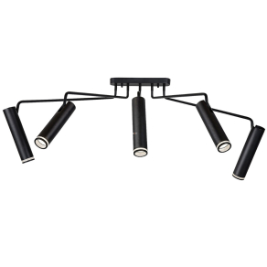   Karos spot lámpa 5 foglalattal, fekete - Senobia Rábalux 73040