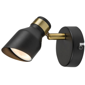 Fali lámpa fekete-arany színben - Lilou Rábalux 73047