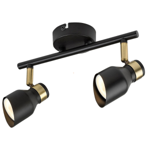   Spot lámpa 2 foglalattal fekete-arany színben - Lilou Rábalux 73048