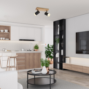   Mennyezeti spot lámpa fekete színben, két foglalattal - Toras Rábalux 73122