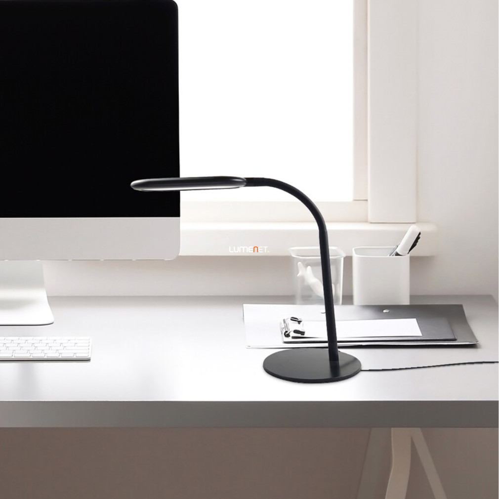 Szabályozható asztali LED lámpa, fekete színű (Adelmo)