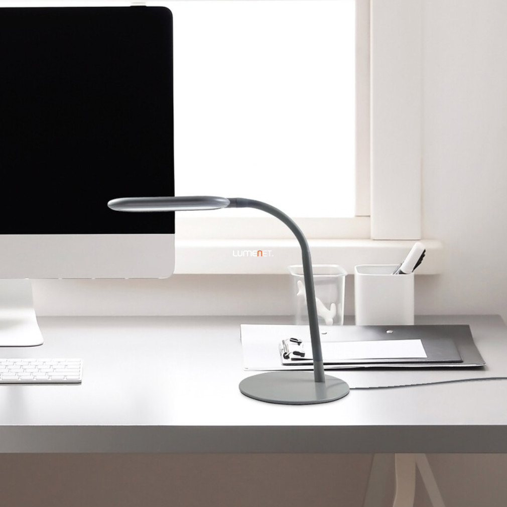 Szabályozható asztali LED lámpa, szürke színű (Adelmo)