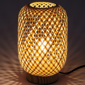   Asztali rattan lámpa, 24 cm - Alinafe Rábalux 74016, 1xE14 foglalattal