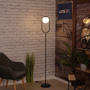   Ovális állólámpa, 170 cm - Ghita Rábalux 74029, üveg, 1xE27 foglalattal