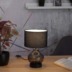 Üveg asztali lámpa, füstszínű - Pirelo Rábalux 74034