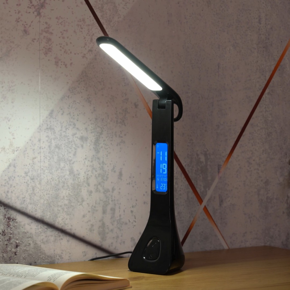 Dátumkijelzős asztali LED lámpa állítható fényerővel (Amato)