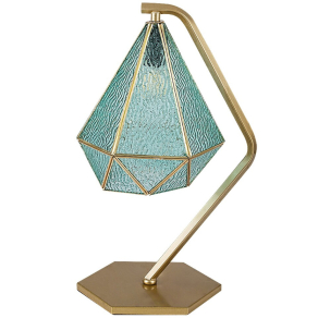   Kék asztali lámpa, üveg, 44 cm - Norah Rábalux 74200 - textil kábeles, 1xE14 foglalattal, 230 V