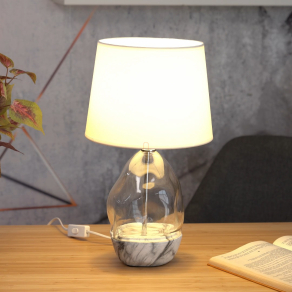   Üveg asztali lámpa, 43 cm, fehér - Apolonia Rábalux 74227