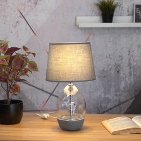   Üveg asztali lámpa, 43 cm, szürke - Apolonia Rábalux 74228