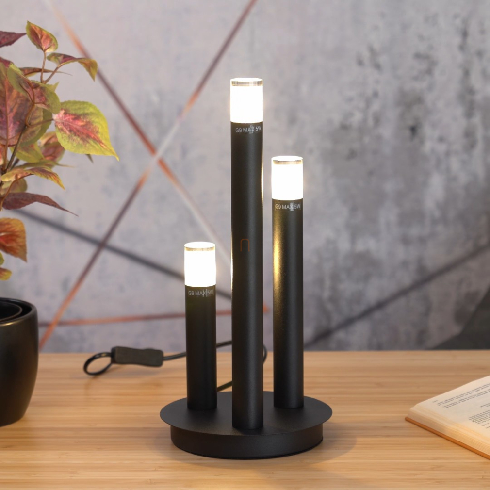 Design asztali lámpa 3 foglalattal, fekete - Ramira Rábalux 74365