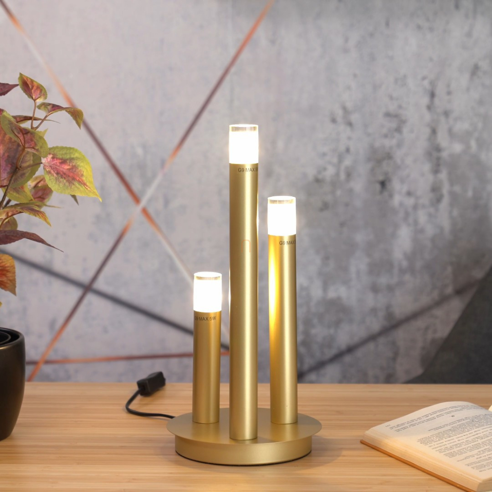 Design asztali lámpa 3 foglalattal, arany színben - Ramira Rábalux 74366