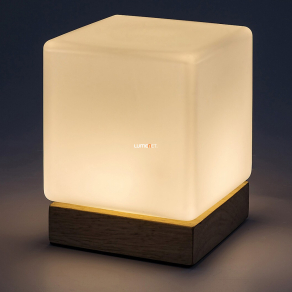   Asztali dekor lámpa, LED kocka fehér színben 13 cm - Pirit Rábalux 76003, USB, állítható fényerősség, 3000 K, 40 lm, 1,2 W