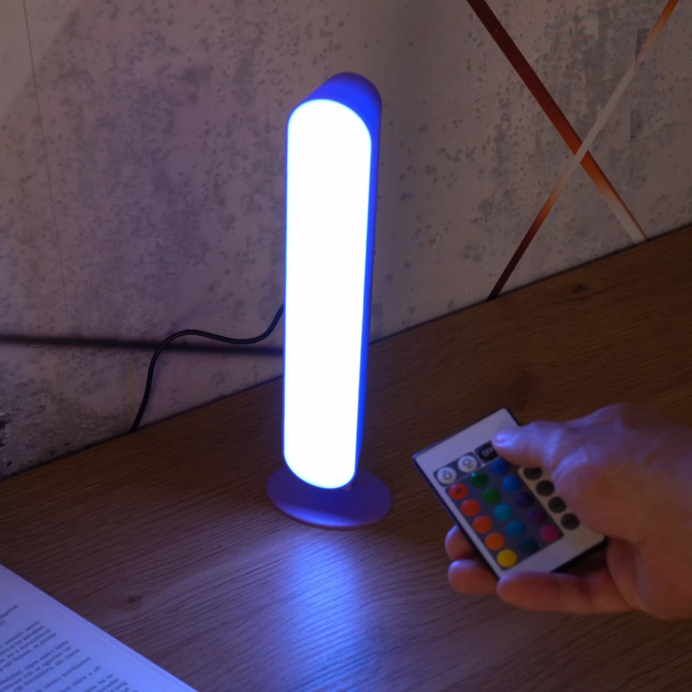 Lila asztali LED lámpa távirányítóval, tölthető (Parker-RGB)