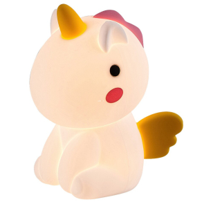   Unikornisos éjszakai LED lámpa gyerekszobába, hordozható - Unicoo Rábalux 76020, szabályozható fényerősség, 3,7V 1200mAh, 3000 K, 30 lm, 0,45 W, 5 V