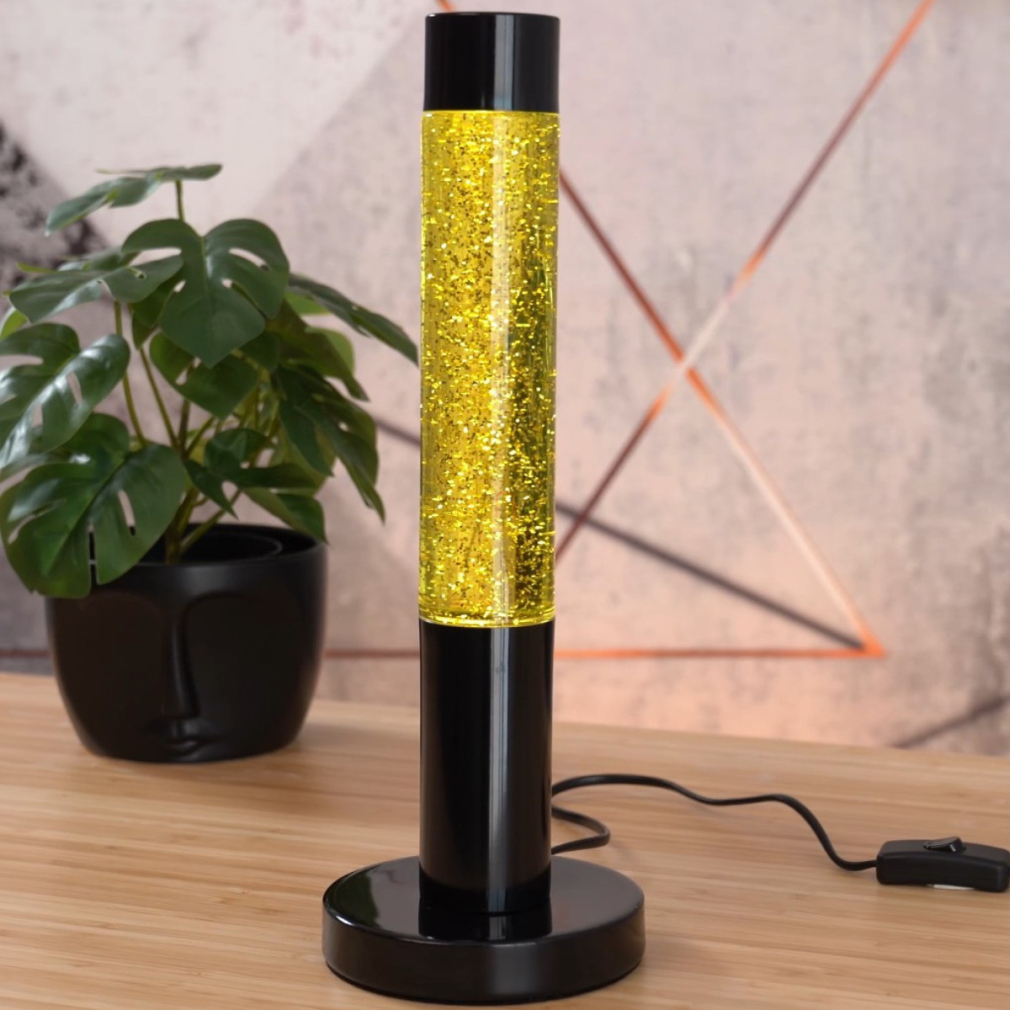 Glitteres lávalámpa arany színben, 39 cm - Lavastic Rábalux 76029
