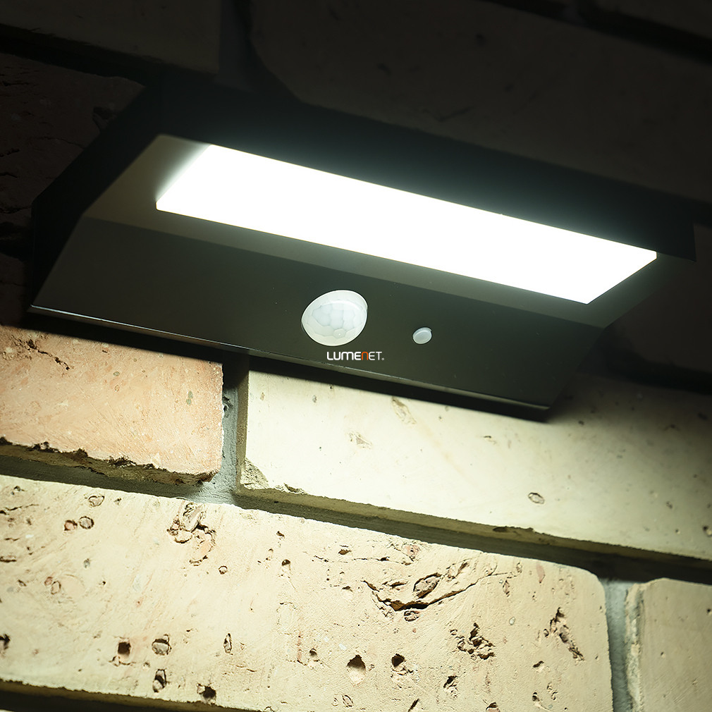 Kültéri napelemes fali LED lámpa, mozgásérzékelős (Korana)