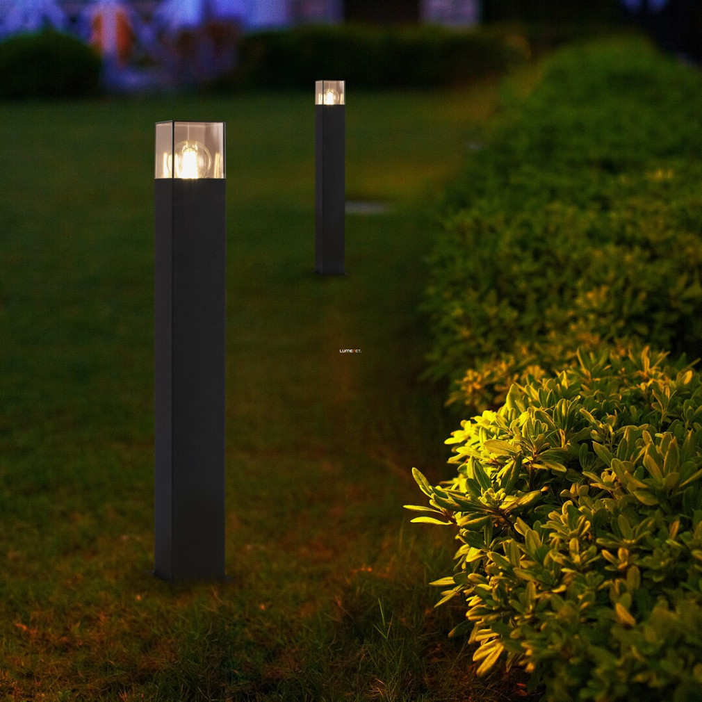 Kültéri állólámpa, 65 cm, fekete-füstszínű (Loanda)