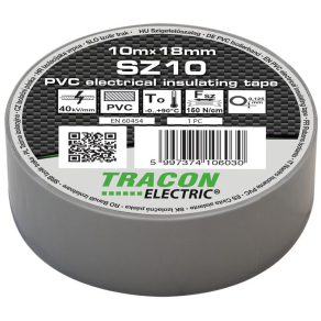 Szigetelő szalag 10x19 szürke Tracon SZ10