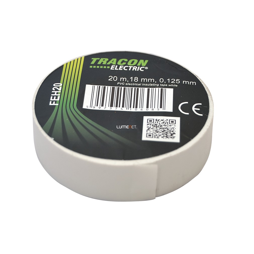 Tracon Feh20 20mX18mm fehér szigetelőszalag