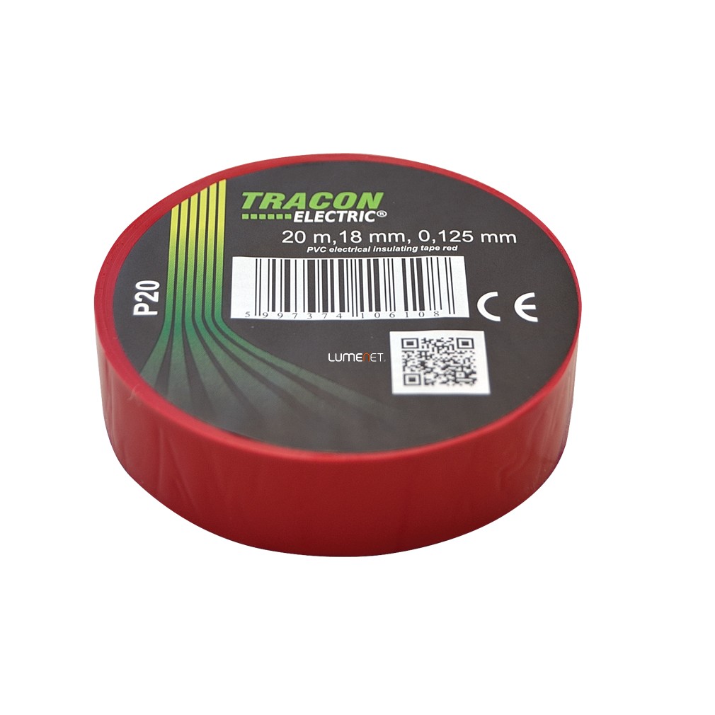 Tracon szigetelőszalag 20mX18mm piros