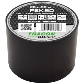 Tracon szigetelő szalag 20x50 fekete FEK50