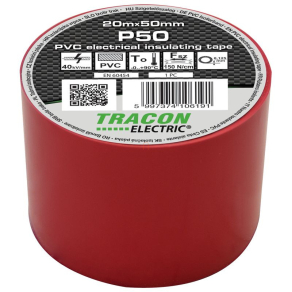 Szigetelő szalag 20x50 piros Tracon P50