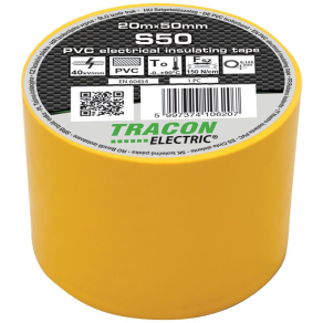 Szigetelő szalag 20x50 sárga Tracon S50