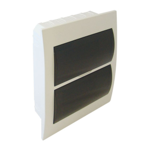   Kiselosztó süllyesztett 2soros, 24 modulos átlátszó ajtóval IP40 PE/N sínnel EDS-12/2 Tracon