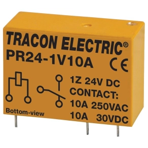   Print relé 24V DC / 1×CO (10A, 230V AC / 30V DC) PR24-1V10A Tracon
