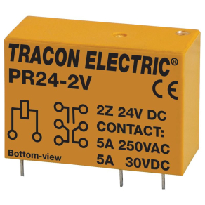 Print relé 24V DC / 2×CO, 5A, PR24-2V Tracon