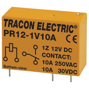 Print relé 12V DC / 1×CO, 10A, PR12-1V10A Tracon