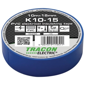 Szigetelő szalag 10x15 kék K10-15 Tracon