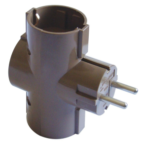   Tracon többférőhelyes átalakító csatlakozó, normál, barna 3×SHUKO, max.16A TDUGO-BARN