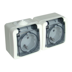   Falon kívüli kettős csatlakozóaljzat 16A/250VAC, IP54 TR-PH02 Tracon
